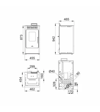 Poêle à granulés étanche Kira 9.2 kW Bronpi