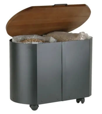 Black epoxy pellet tank | Designer storage for pellets