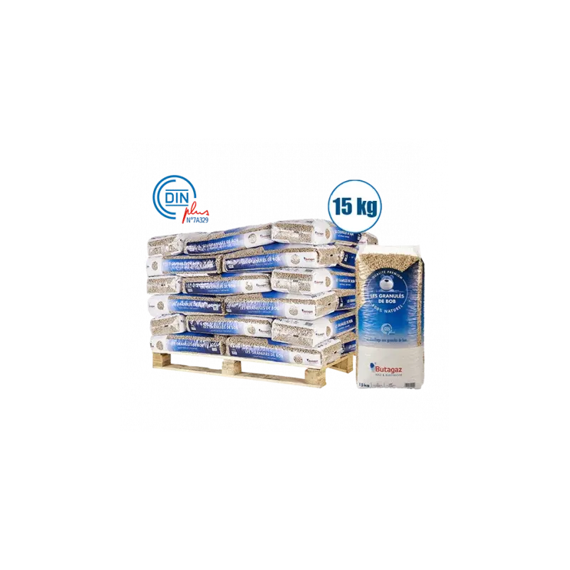 Half-pallet of BUTAGAZ pellets - 36 bags of 15kg Half-pallet of BUTAGAZ pellets - 36 bags of 15kg