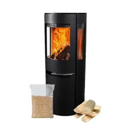 ADURO H1 Hybrid-Holzofen, schwarz, 7 kW